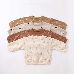 Baby Western Print Pattern Long Sleeve Casual Hoodie Sets Home Clothes - 643491118825