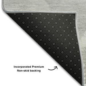 3' X 5' Gray And Ivory Abstract Washable Area Rug With UV Protection - 880016870374