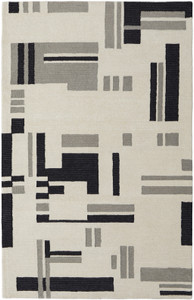 9' X 12' Ivory And Taupe Wool Abstract Tufted Handmade Area Rug - 606114135609