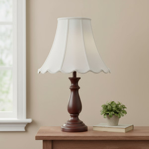 White Linen Piped Bell Lamp Shade - 880016476927