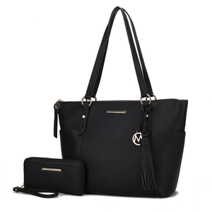 Gloria Vegan Leather Womens Tote Bag with wallet - 726667390024