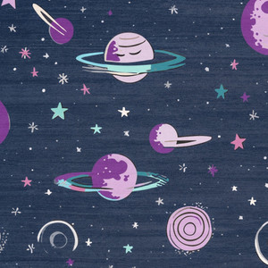 5' X 7' Black Purple And Blue Stars and Moon Youthful Washable Area Rug - 880024761046