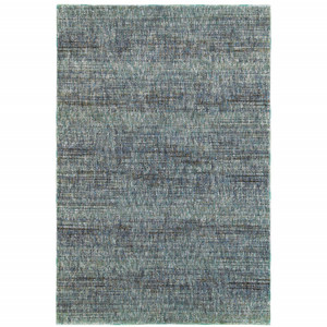 Homeroots Home Decor 6' x 9' Area Rug, Blue Grey Silver and Green, Power Loom Stain Resistant