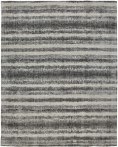 Homeroots Home Decor 5' x 8' Gray Ivory and Black Abstract Hand Woven Area Rug