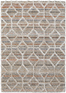 10' X 14' Tan Taupe And Ivory Geometric Power Loom Stain Resistant Area Rug - 606114136552