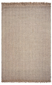 Homeroots Home Decor 9'x12' Oatmeal Beige Hand Woven Herringbone With Braided Fringe Indoor Area Rug, Oatmeal Beige, Hand Woven