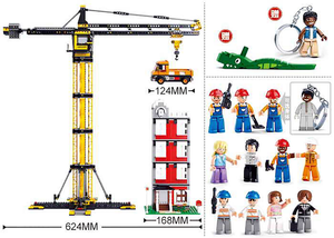 Tower Crane Construction Building Brick Kit (1461 Pcs)