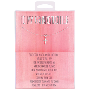 Necklace To My Granddaughter Petal Cross