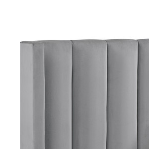 Light Gray Velvet Upholstered Full Bed Frame