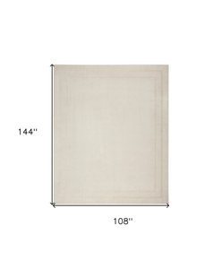9' X 12' Ivory And Gold Indoor Outdoor Area Rug