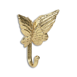5" Gold Cast Iron Butterfly Wall Hook