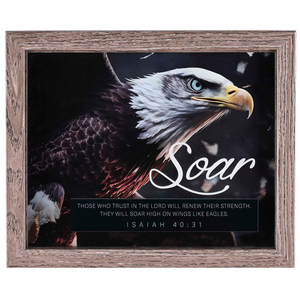 Framed Art Eagle Soar Isiah 40:31 10x8