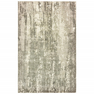 Homeroots Home Decor 9' x 12' Gray and Ivory Abstract Splash Indoor Area Rug