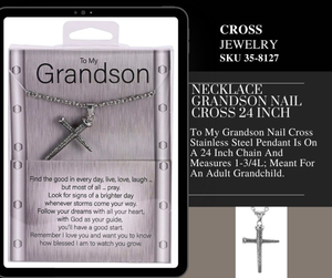 Necklace Grandson Nail Cross 24Inch