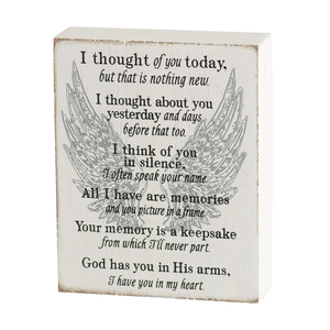 Tabletop Plaque I Thought Of You 3x4