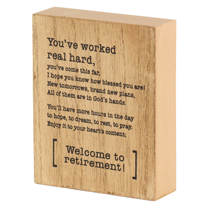 Tabletop Plaque Retirement MDF 3x4