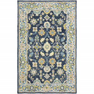 10'x13' Navy and Blue Bohemian Rug - 4512822752693