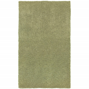 Homeroots Home Decor 8' x 11' Olive Green Shag Tufted Handmade Stain Resistant Area Rug