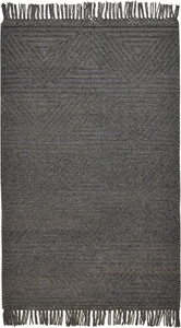 Homeroots Home Decor 8' x 10' Gray Wool Geometric Hand Woven Area Rug with Fringe