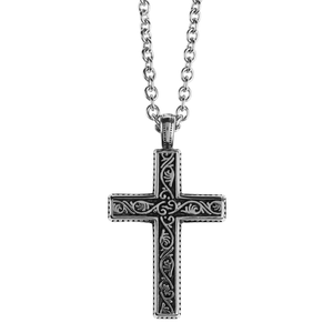 Necklace Antique Wheat Cross 24Inch