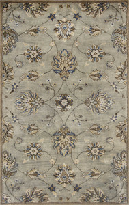 5'x8' Grey Green Hand Tufted Traditional Floral Indoor Area Rug - 4512822820958