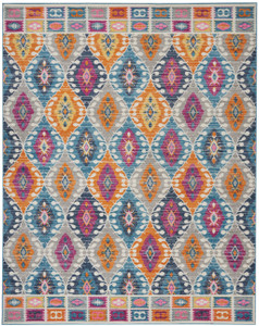 Homeroots Home Decor 8’ x 10’ Multicolor Ogee Pattern Area Rug, Multicolor, 8' x 10' Size