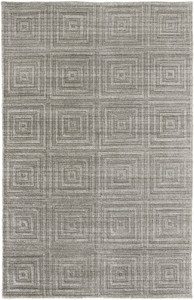 4' X 6' Gray And Silver Striped Hand Woven Area Rug - 606114139034 4' X 6' Gray And Silver Striped Hand Woven Area Rug - 606114139034