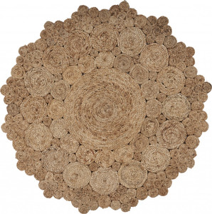 Homeroots Home Decor Bursting Medallion Boutique Jute Rug