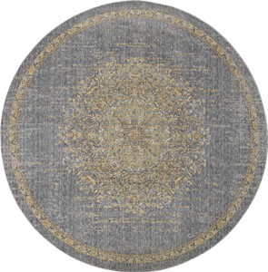 Homeroots Home Decor 3' x 5' Slate Grey Medallion Bordered Wool Indoor Area Rug, Slate Grey, Wool