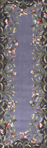 8'Lavender Hand Tufted Bordered Floral Indoor Runner Rug - 4512822800271 8'Lavender Hand Tufted Bordered Floral Indoor Runner Rug - 4512822800271