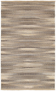Homeroots Home Decor 9' x 12' Gray and Tan Striated Runner Rug