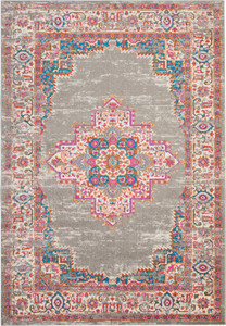7’ x 10’ Gray and Gold Medallion Area Rug - 4512822816432 7’ x 10’ Gray and Gold Medallion Area Rug - 4512822816432