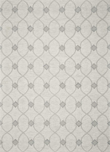 Homeroots Home Decor 8'x10' Ivory Hand Tufted Ogee Indoor Area Rug, Ivory, Hand Tufted