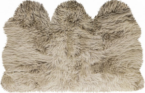 3' x 5' Taupe Natural Sheepskin Area Rug - 4512822863405