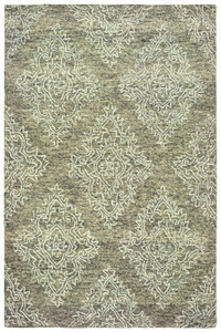 8’ x 10’ Khaki and White Damask Area Rug - 808230059474 8’ x 10’ Khaki and White Damask Area Rug - 808230059474