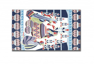 5' X 7' Blue And Red Abstract Area Rug - 4512839587301 5' X 7' Blue And Red Abstract Area Rug - 4512839587301