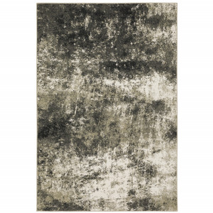 6' X 9' Charcoal Grey And Beige Abstract Power Loom Stain Resistant Area Rug - 606114613268