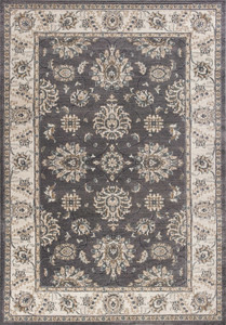 5' X 8' Gray And Ivory Floral Medallion Area Rug