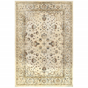 8’ x 11’ Ivory and Gold Distressed Indoor Area Rug - 4512822859866 8’ x 11’ Ivory and Gold Distressed Indoor Area Rug - 4512822859866
