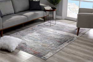 7’ x 10’ Gray Abstract Irregular Blocks Area Rug - 808230019485 7’ x 10’ Gray Abstract Irregular Blocks Area Rug - 808230019485