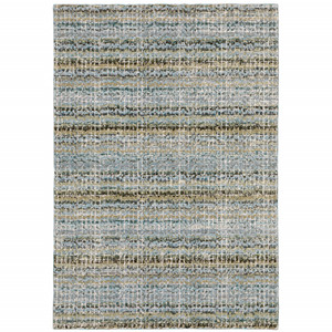 Homeroots Home Decor 3' X 5' Abstract Area Rug, Blue, Green, Teal and Grey, Power Loom Stain Resistant