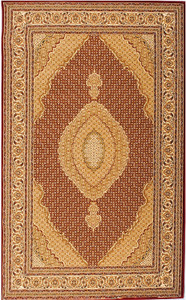 10' Red And Beige Oriental Runner Rug