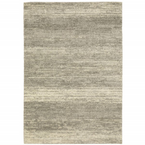6' X 9' Grey Beige And Tan Abstract Power Loom Stain Resistant Area Rug - 606114593652