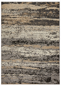 8’ x 10’ Beige and Black Abstract Desert Area Rug - 808230059214 8’ x 10’ Beige and Black Abstract Desert Area Rug - 808230059214
