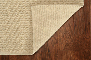 Homeroots Home Decor 6' x 9' Ivory Plain Herringbone Woven Jute Indoor Area Rug