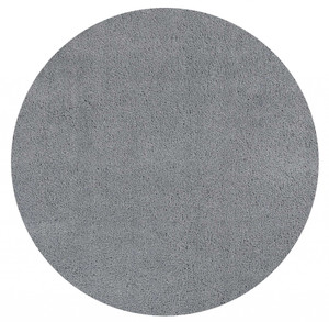 Homeroots Home Decor 8' Round Polyester Area Rug, Grey
