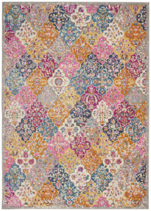 8’ x 10’ Muted Brights Floral Diamond Area Rug - 4512822822358 8’ x 10’ Muted Brights Floral Diamond Area Rug - 4512822822358