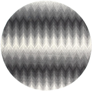 8' Gray And White Round Geometric Stain Resistant Area Rug - 606114105794 8' Gray And White Round Geometric Stain Resistant Area Rug - 606114105794