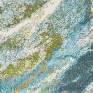 Homeroots Home Decor Watercolors 6234 Teal Abstract Rug, Teal Color, 99 x 122 Inches