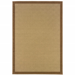 Homeroots Home Decor 9' x 13' Beige and Brown Plain Indoor Outdoor Area Rug